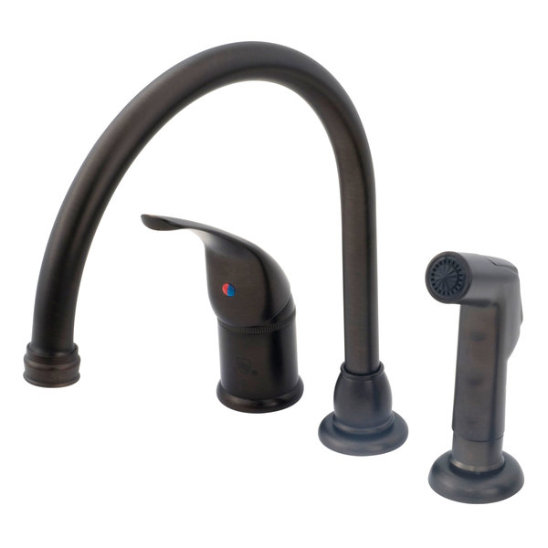 American Brass American Brass SL801GSORB RV Kitchen Faucet With Single Lever Handle And Sprayer 8" - Oil Rub Bronze SL801GSORB